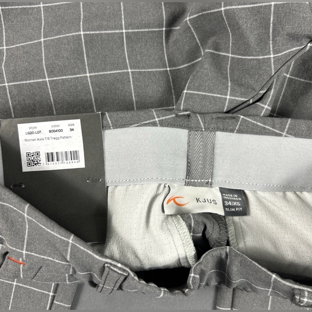 KJUS Womens Golf Pants Ikala Treggings Checks XS Gray Polyamide - Picture 5 of 7